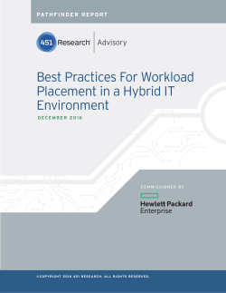 Best Practices For Workload Placement in a Hybrid IT Environment