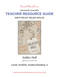 ESL Teacher`s Guide - Second Story Press