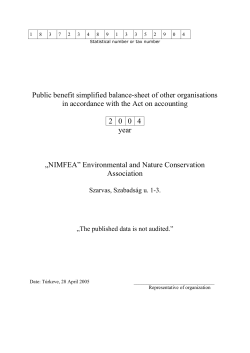 Public benefit simplified balance-sheet of other organisations in