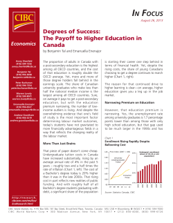 The Payoff to Higher Education in Canada
