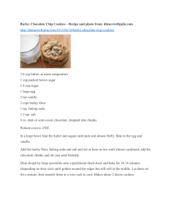 Barley Chocolate Chip Cookies &ndash; Recipe and photo from