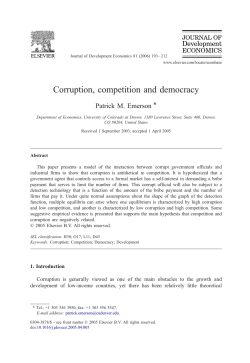 Corruption, competition and democracy