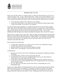 Materials That You Cite - Sam M. Walton College of Business