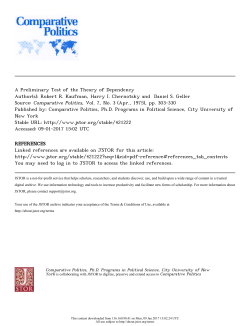 A Preliminary Test of the Theory of Dependency