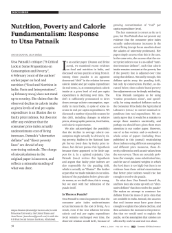 Nutrition, Poverty and Calorie Fundamentalism: Response to Utsa