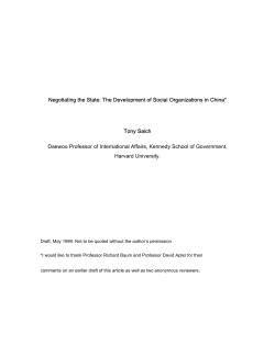 Negotiating the State: The Development of Social Organizations in