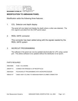 MODIFICATION TO AMS4A046 PANEL Modification adds the