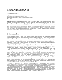A Trade Network Game With Endogenous Partner Selection1 1