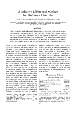 A Selective Differential Medium for Histotoxic Clostridia
