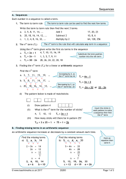 Sequences - Teachit Maths