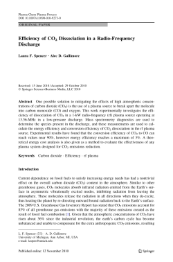 Efficiency of CO2 Dissociation in a Radio