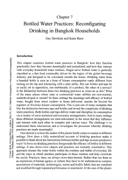 Bottled Water Practices: Reconfiguring Drinking in
