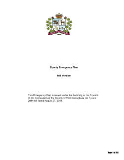 County of Peterborough Emergency Plan
