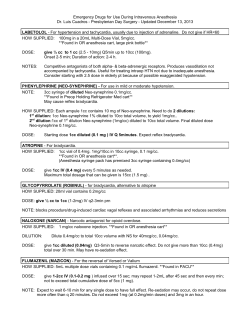 Emergency Drugs for Use During Intravenous Anesthesia Dr. Luis