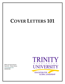 Cover Letters 101 - Trinity Washington University