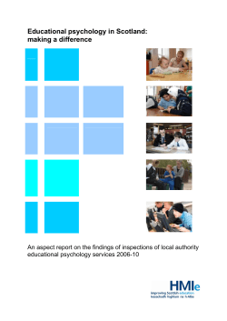 Educational psychology in Scotland: Making a