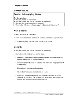 Section 1 Classifying Matter