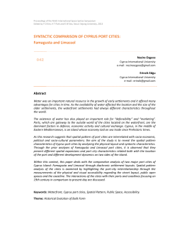 SYNTACTIC COMPARISON OF CYPRUS PORT CITIES: Famagusta