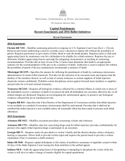 Capital Punishment: Recent Enactments and 2016 Ballot Initiatives