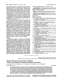 Molecular Photoelectron Spectroscopic