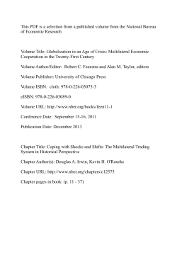 Globalization in an Age of Crisis: Multilateral Economic Cooperation