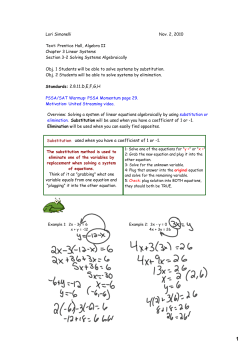 Solving a system of linear equations algebraically by using