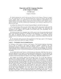 Esperanto and the Language Question at the League of Nations
