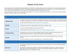 Glossary of Tax Terms
