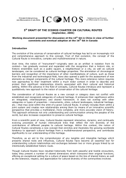 5th DRAFT OF THE ICOMOS CHARTER ON CULTURAL ROUTES