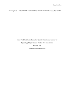 Quantity, Quality, and Recency of Majors` Course Work