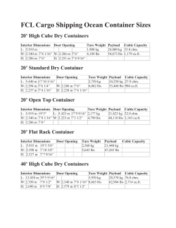 FCL Cargo Shipping Ocean Container Sizes