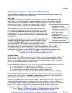 Retrospective and Prospective Record Review: IRB