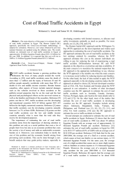 Cost of Road Traffic Accidents in Egypt