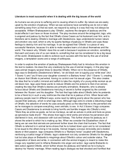 Literature is most successful when it is dealing with the big