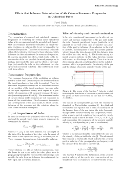 Influences that Affect the Determination of Air Column Resonance
