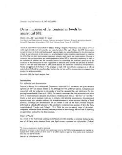 Determination of fat content in foods by