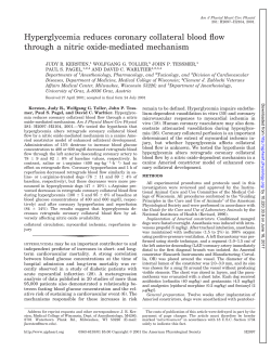 Hyperglycemia reduces coronary collateral blood flow through a