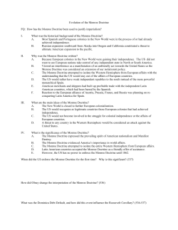 Monroe Doctrine Notes - Mrs. Lee`s History Place
