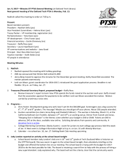 Jan. 9, 2017&mdash;Minutes OT PTSA General Meeting (at Oakland Tech