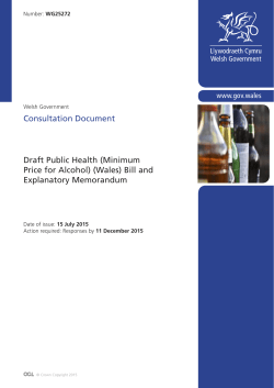 Draft Public Health (Minimum Price for Alcohol) (Wales) Bill and