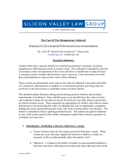 The Case of the Disappearing Collateral!