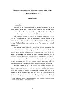 Mountain Warfare in the North Caucasus in 1942-1943