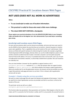 Practical 8: Location-Aware Web Pages