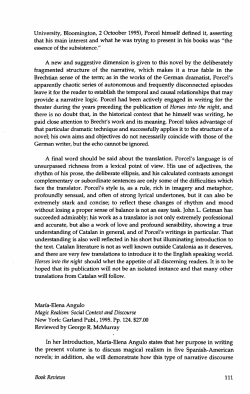 Magic Realism: Social Context and Discourse Book Reviews