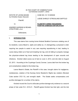 PLTF`s Brief on Punitive Damages Bifurcation (8-4