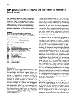 RNA polymerase II holoenzyme and transcriptional