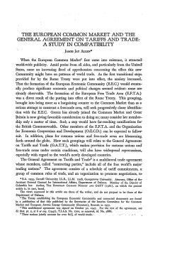 The European Common Market and the General Agreement on