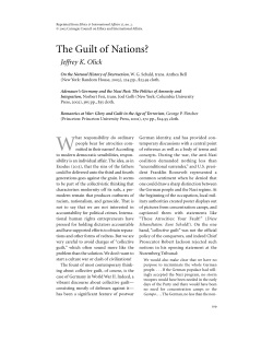 The Guilt of Nations? - University of Virginia &ndash; Sociology