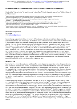 Bulla et al 2017 - Flexible parental care: Uniparental incubation in