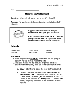Mineral Identification Lab - Science